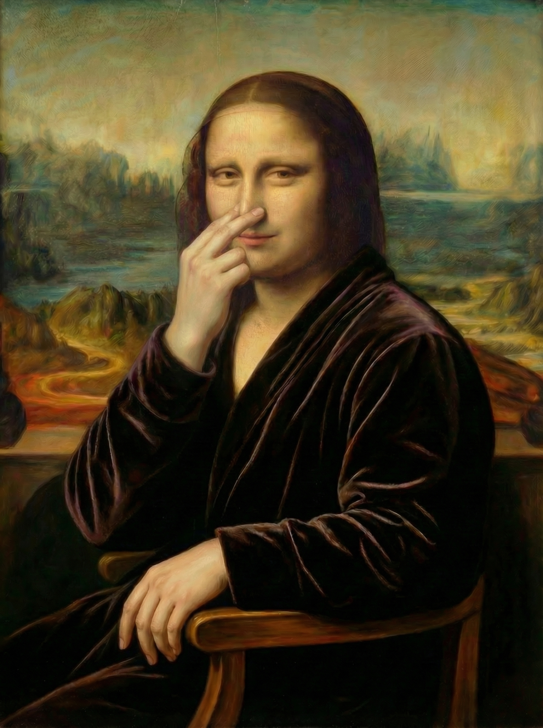 Your face in the Mona Lisa portrait, museum-quality print